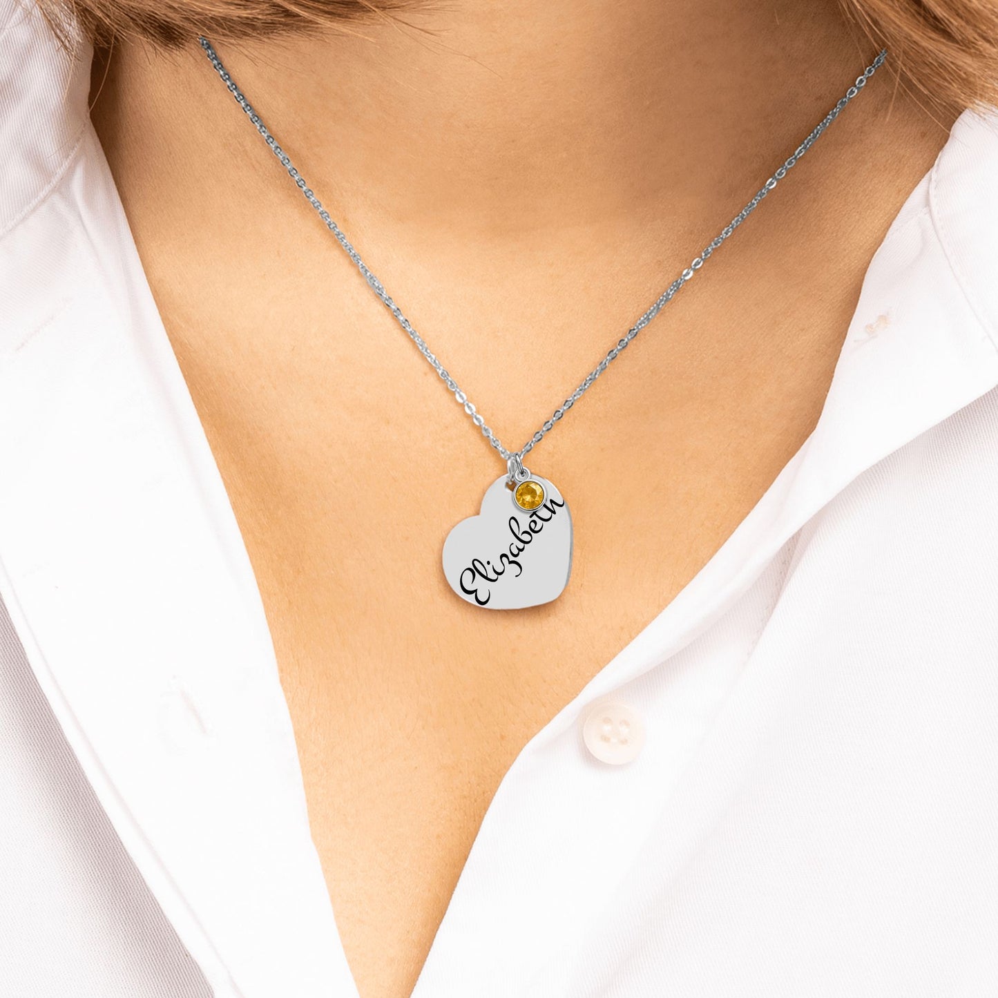 Personalized Heart Graduation Necklace with Birthstone ✨