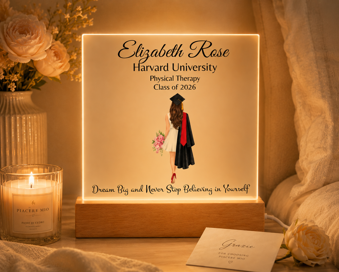 Personalized Graduation Gift for Her or Him – LED Acrylic Plaque
