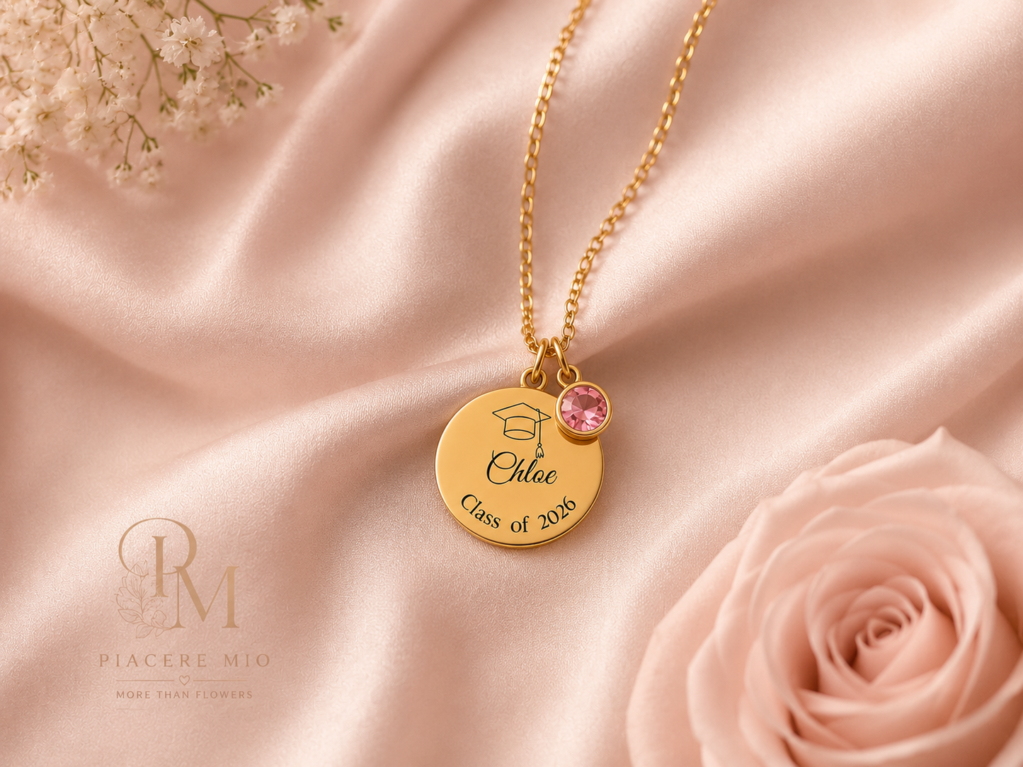 Personalized Graduation Birthstone Necklace ✨