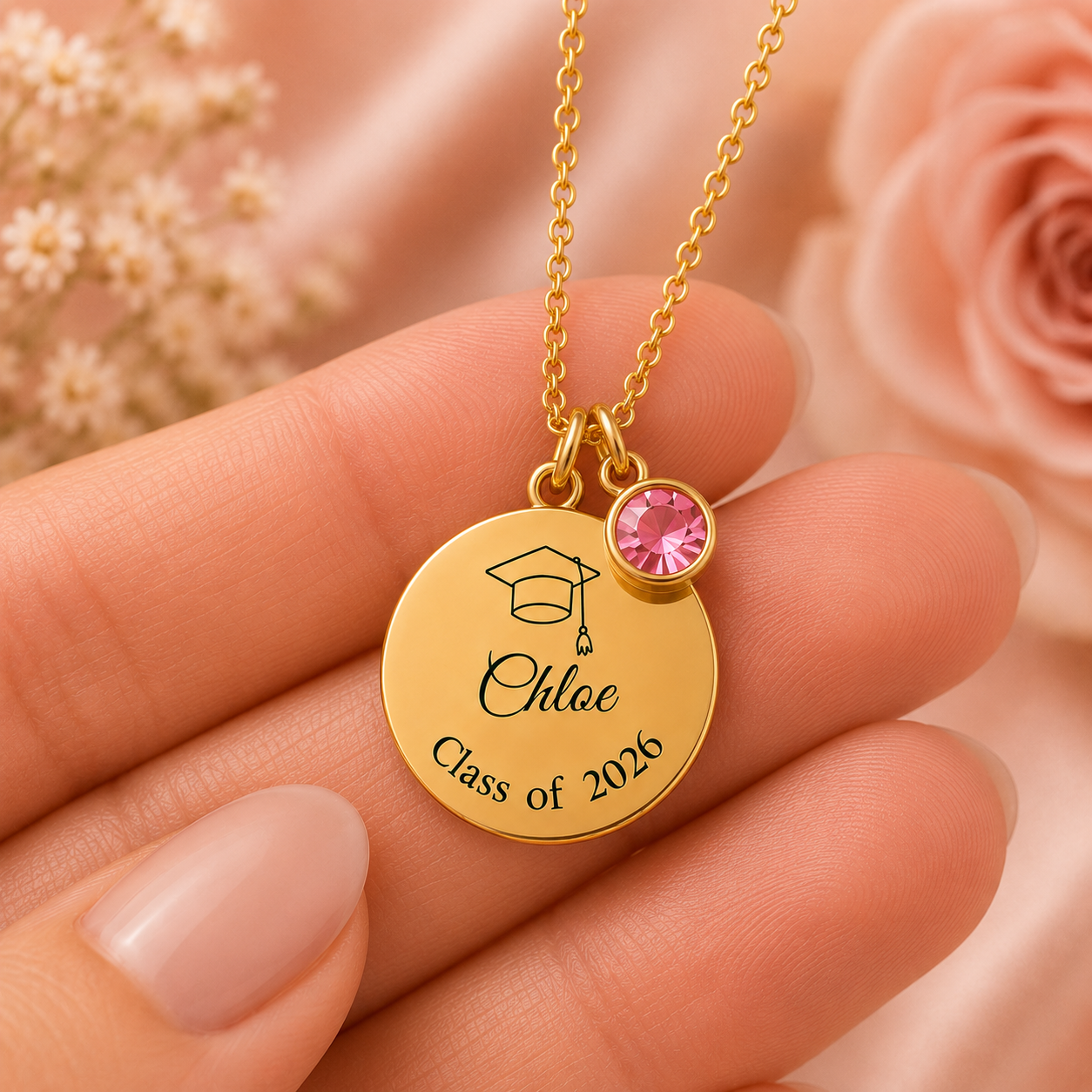 Personalized Graduation Birthstone Necklace ✨