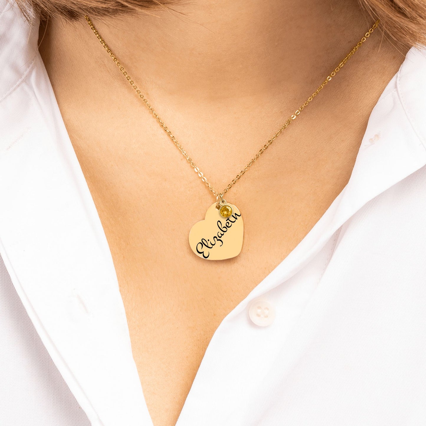 Personalized Heart Graduation Necklace with Birthstone ✨