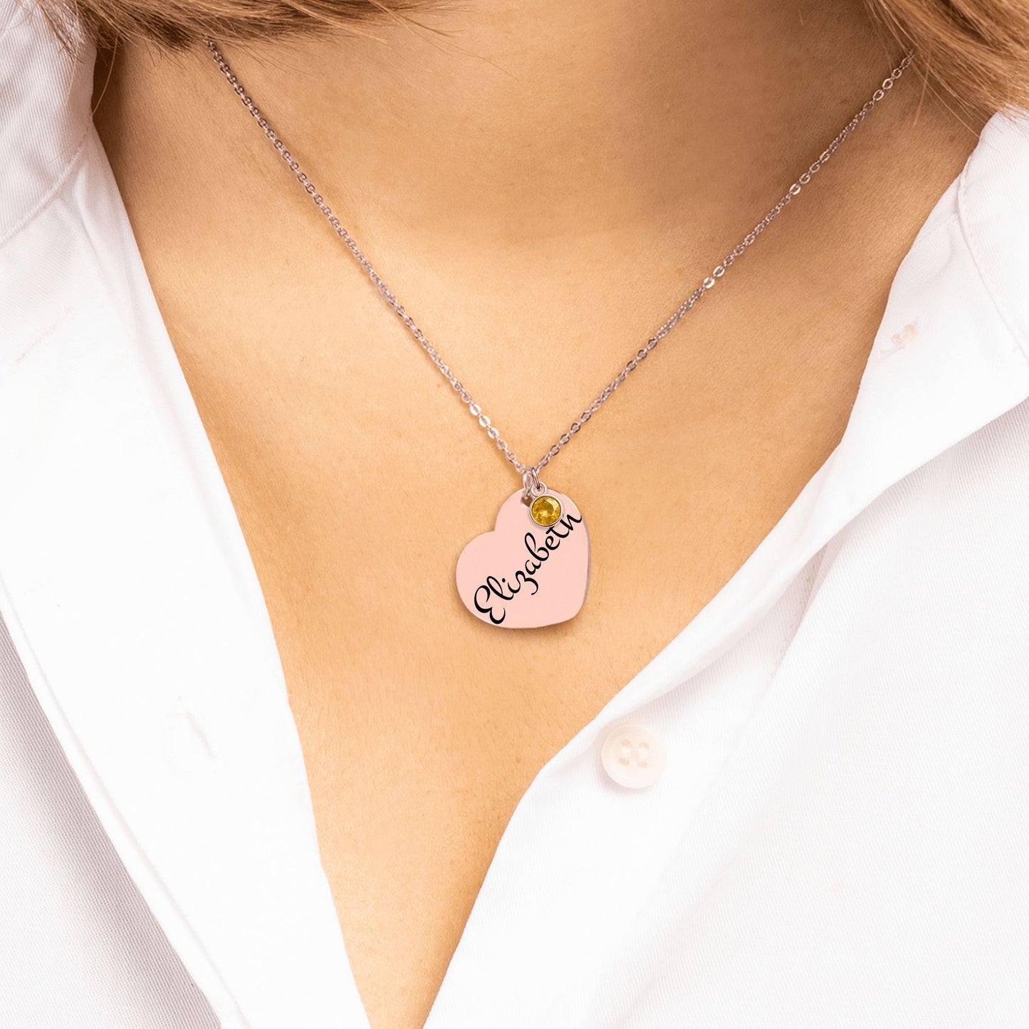 Personalized Heart Graduation Necklace with Birthstone ✨